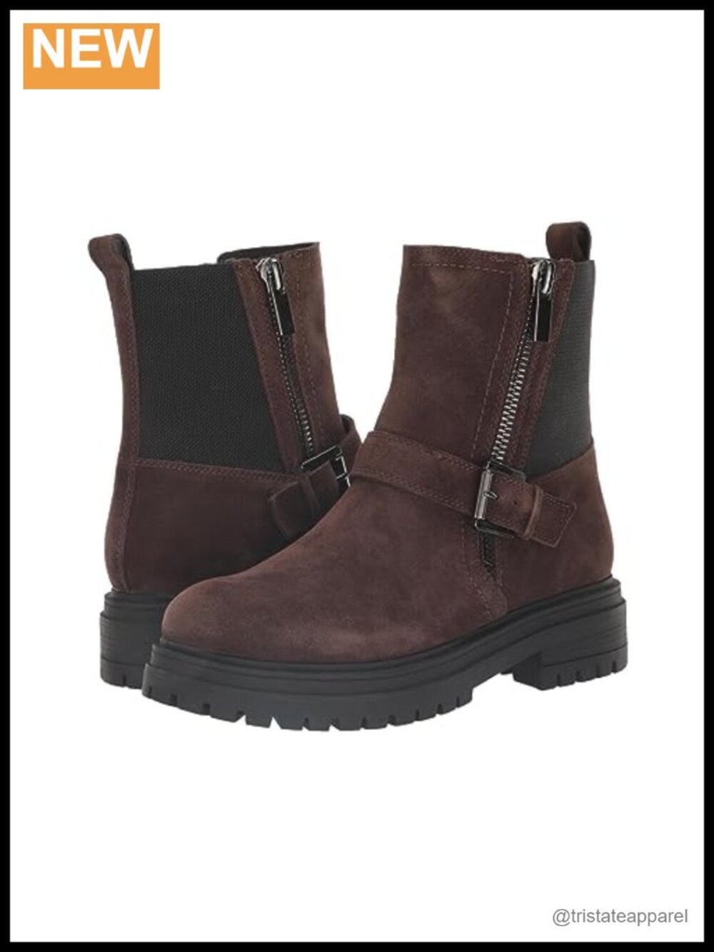 Waterproof Leather Ankle Bootie Block Heel Zip